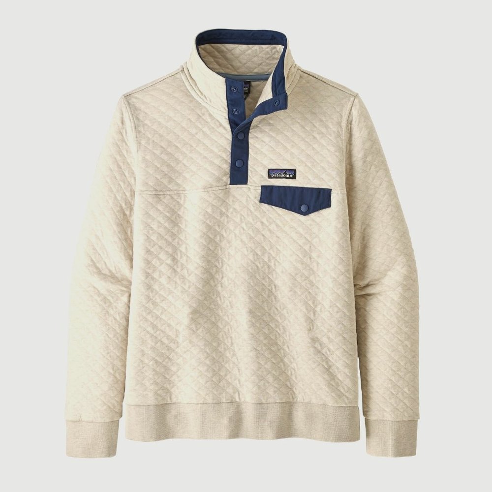 Patagonia Womens Organic Cotton Quilt Snap T Pullover (Pelican w/ Stone …